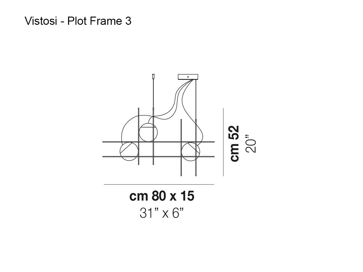 Vistosi Plot Frame Sp 3 Suspension Lamp