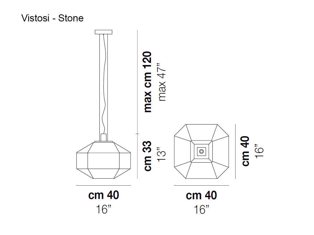 Vistosi Stone Led Suspension Lamp