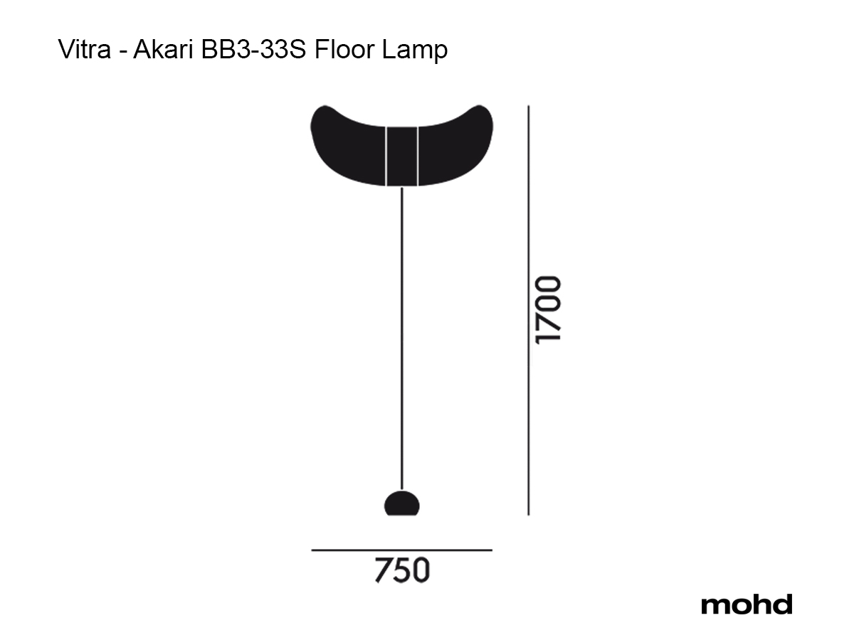 Vitra Akari Bb3 33s Floor Lamp