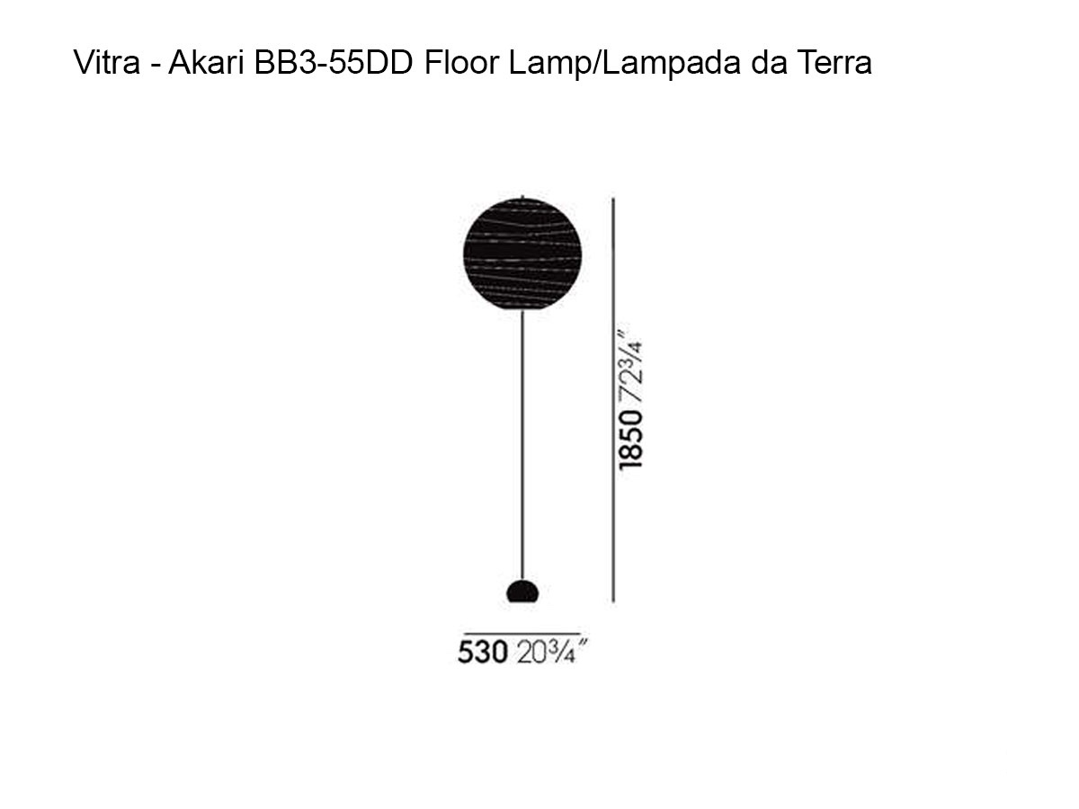Vitra Akari Bb3 55dd Floor Lamp