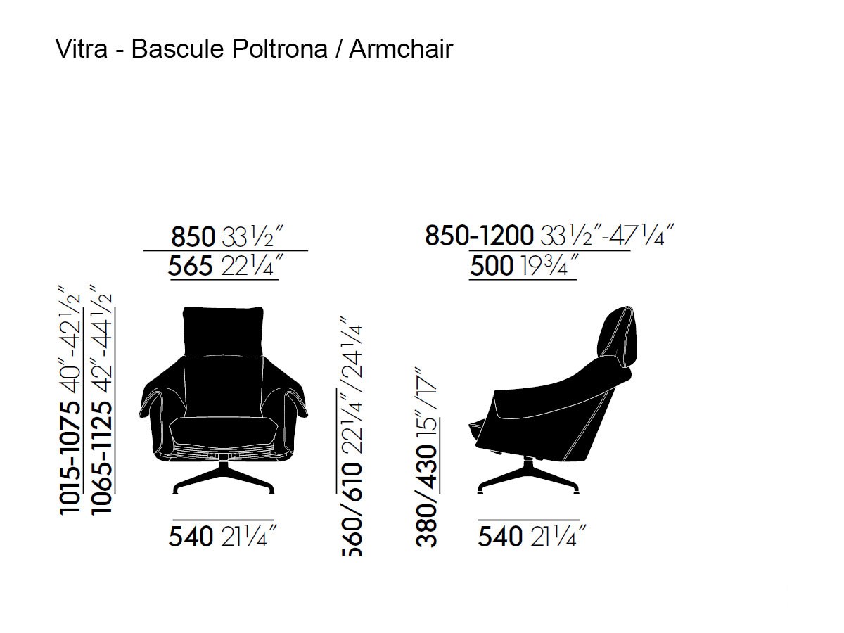 Vitra Bascule Highback Armchair 4 Star Base