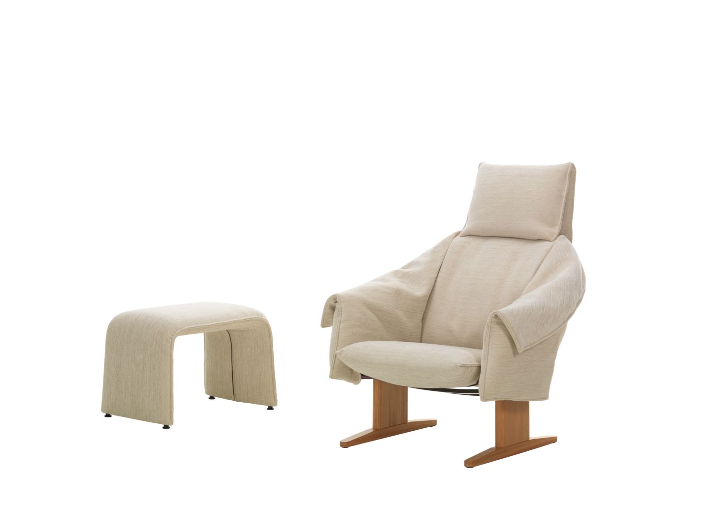 Vitra Bascule Highback Armchair Wood Base