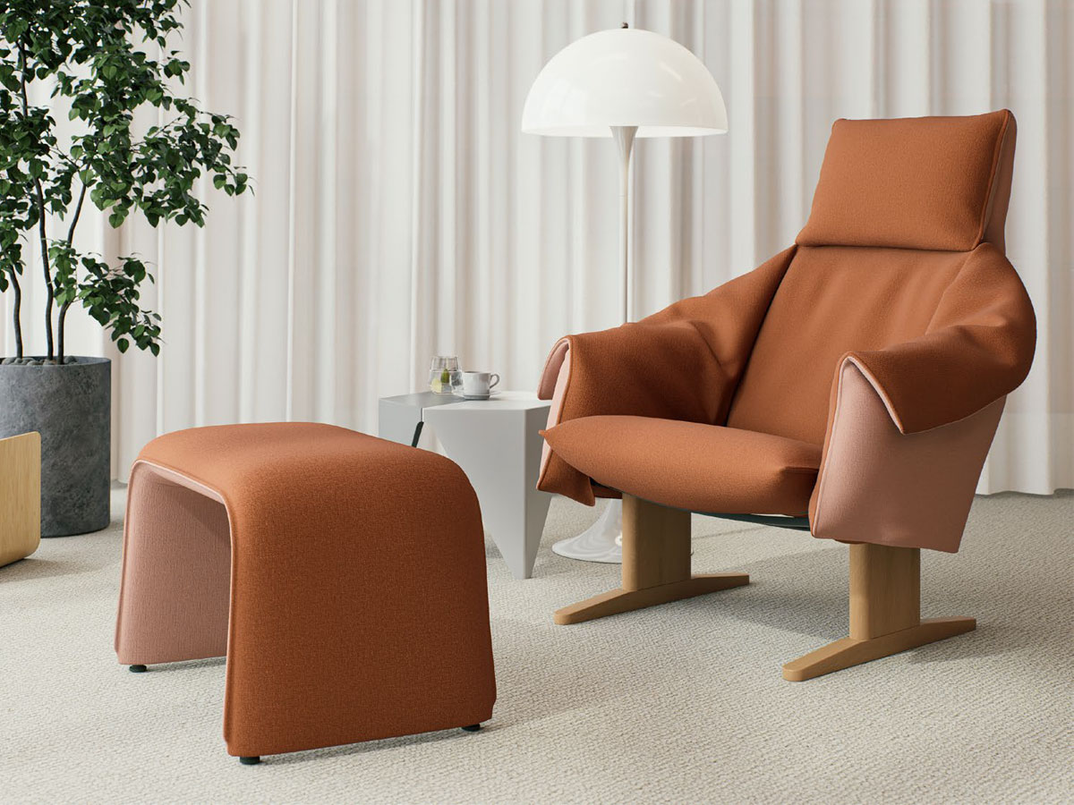 Vitra Bascule Highback Armchair Wood Base