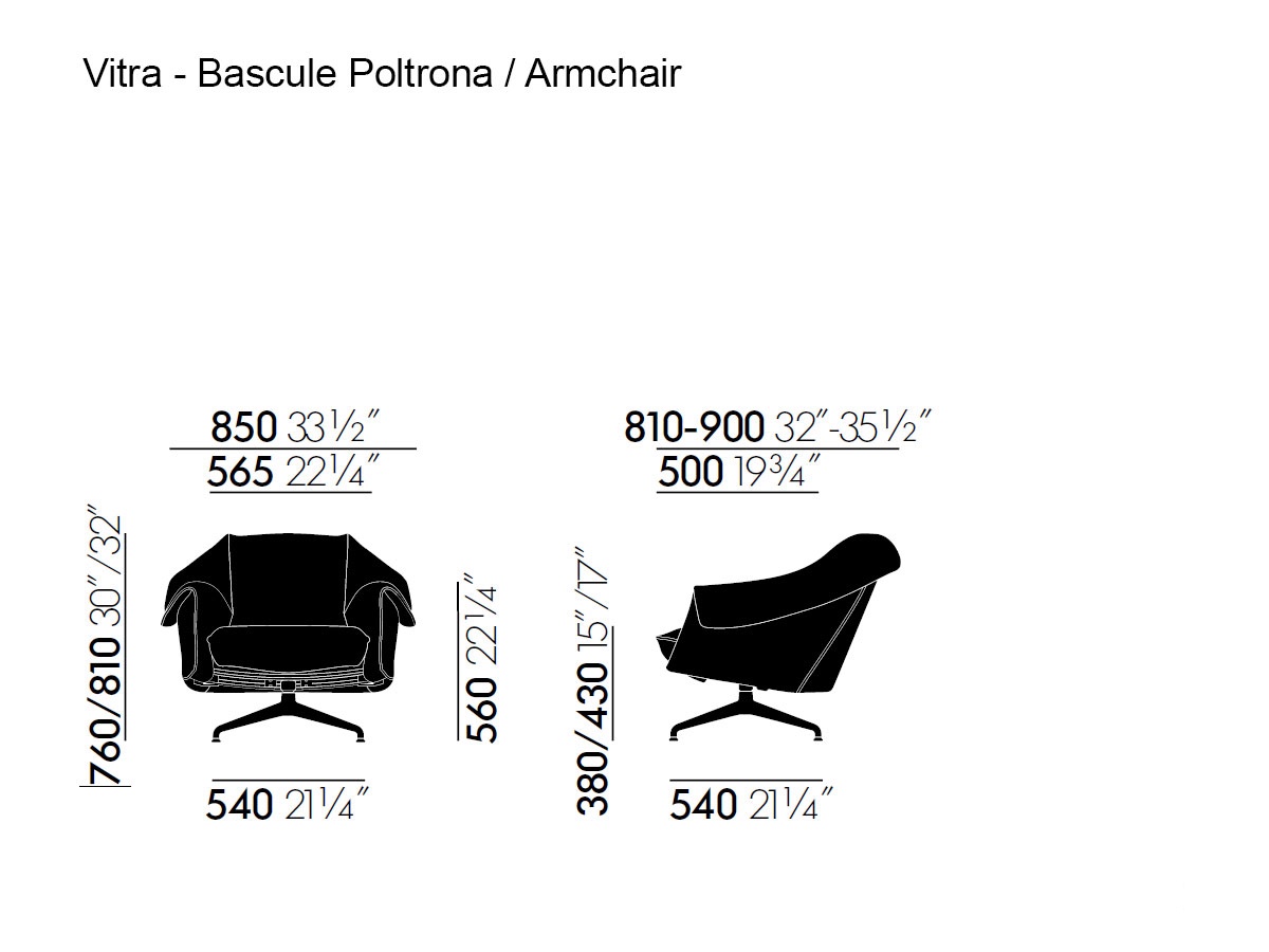 Vitra Bascule Lowback Armchair 4 Star Base
