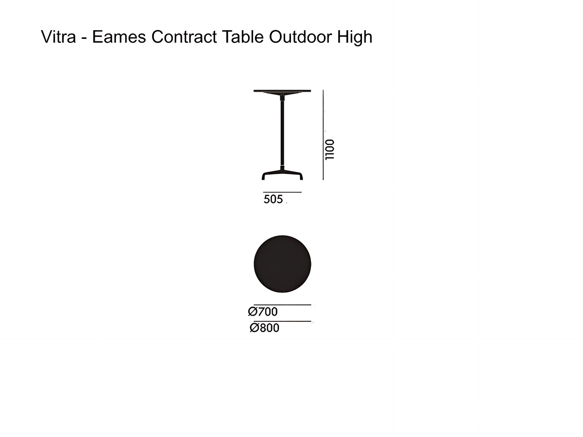 Vitra Eames Contract Table Outdoor High