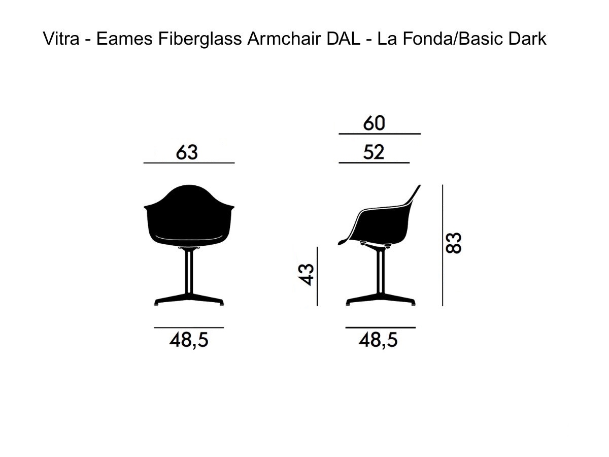 Vitra Eames Fiberglass Armchair Dal La Fondabasic Dark