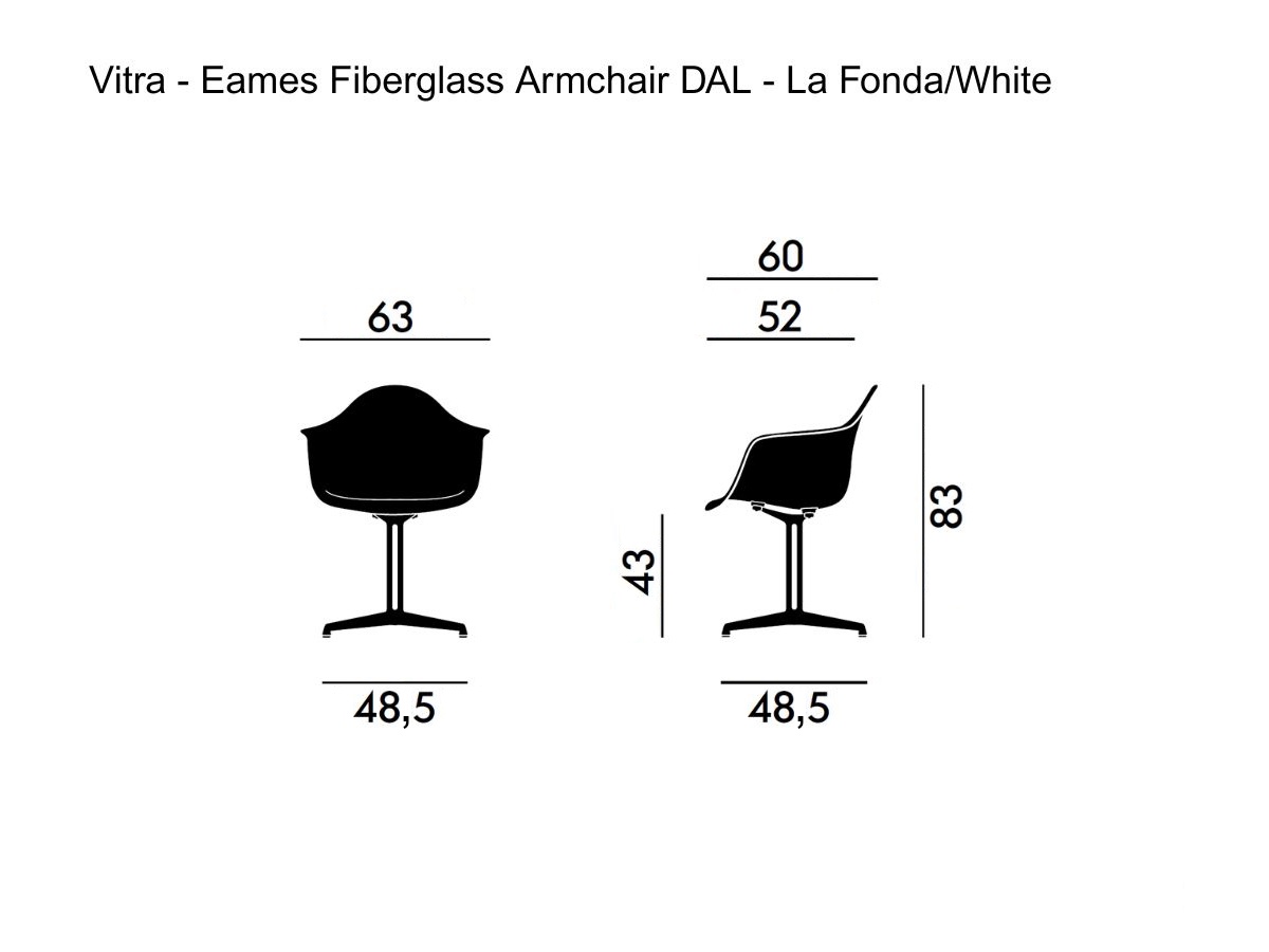 Vitra Eames Fiberglass Armchair Dal La Fondawhite