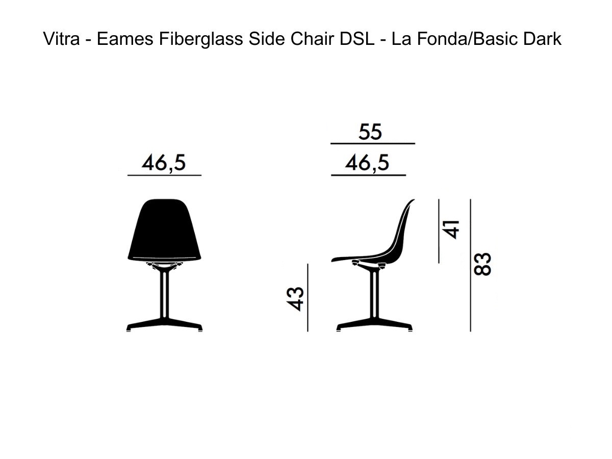 Vitra Eames Fiberglass Side Chair Dsl La Fondabasic Dark