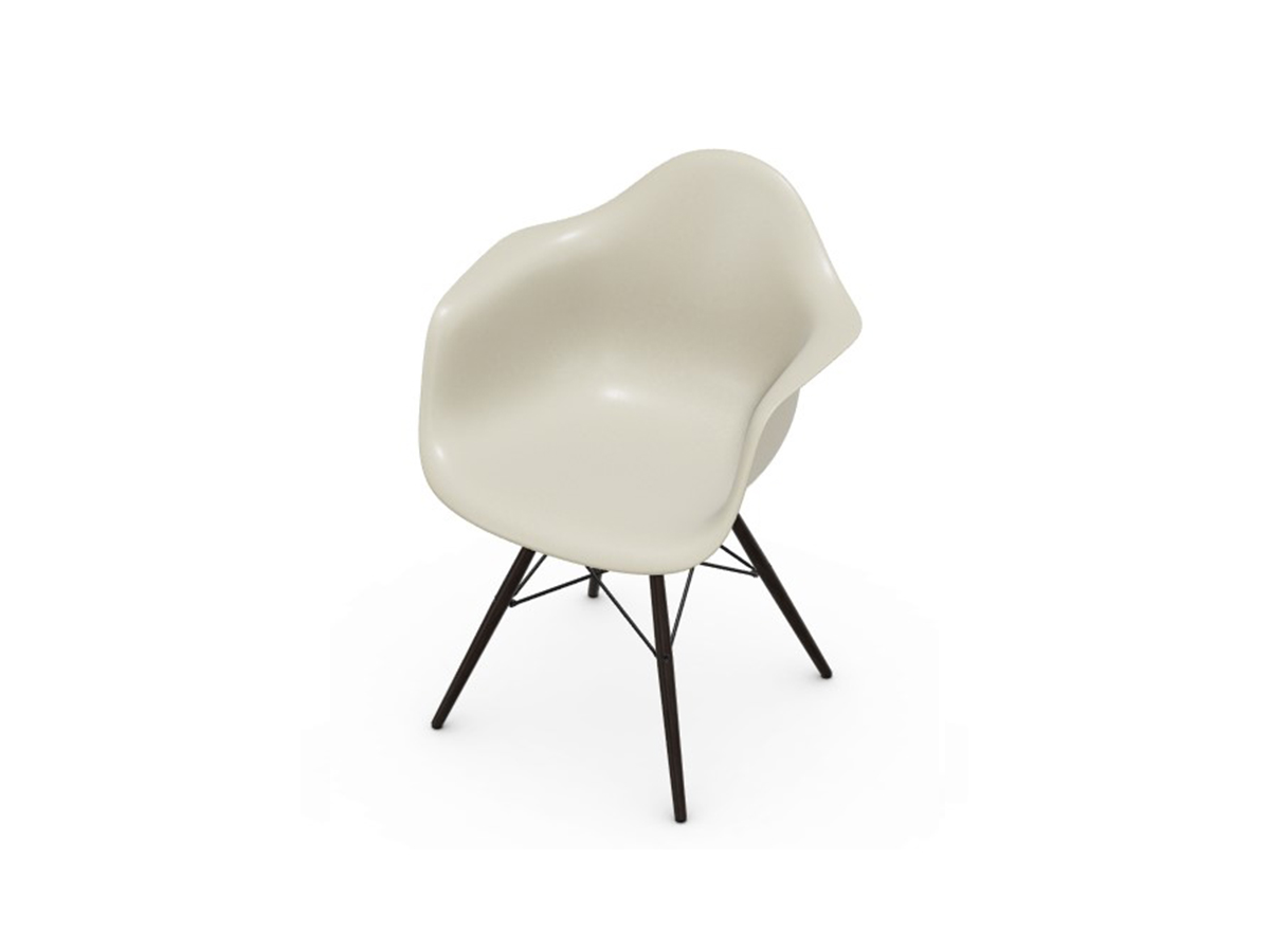 Vitra Eames Plastic Fiberglass Daw Armchair Basamento Maple Black