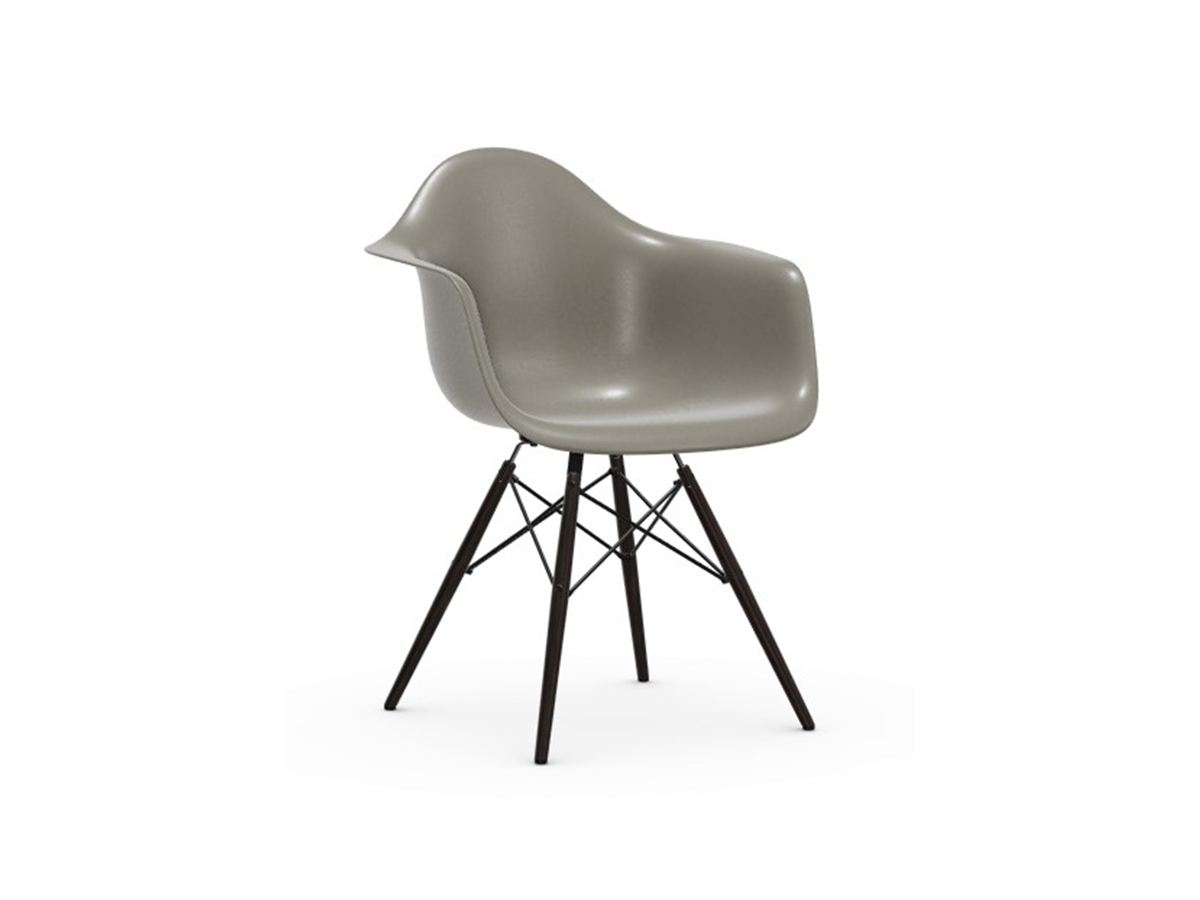 Vitra Eames Plastic Fiberglass Daw Armchair Basamento Maple Black