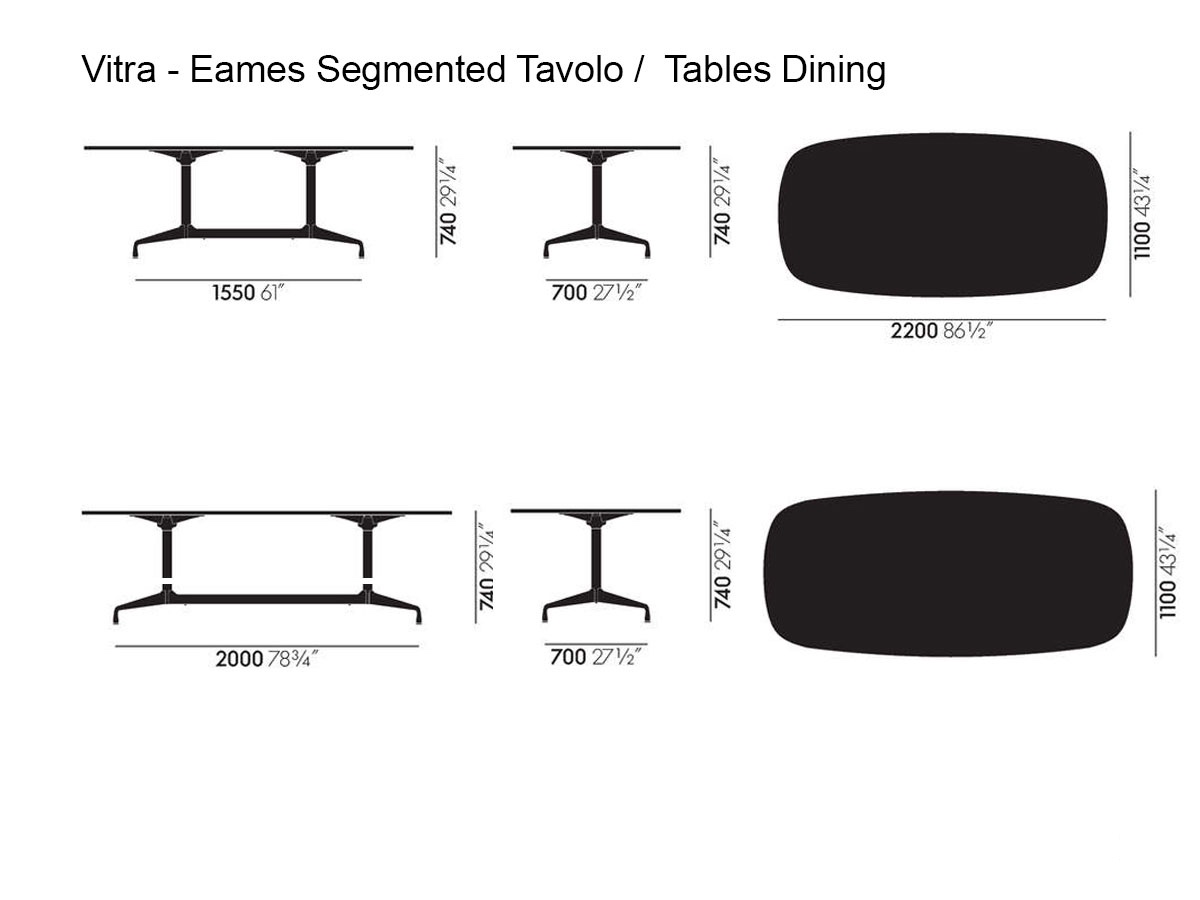 Vitra Eames Segmented Tables Dining