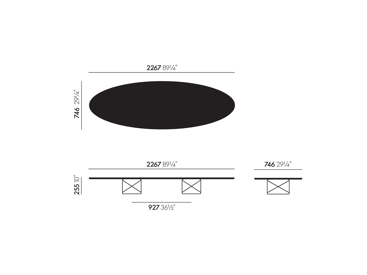 Vitra Elliptical Coffee Table Low