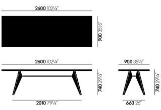 Vitra Em Table Wood Top 260