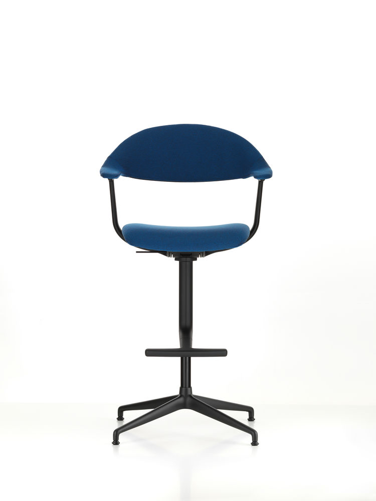 Vitra Mynt High Barstool With Upholstered Seat And Backrest