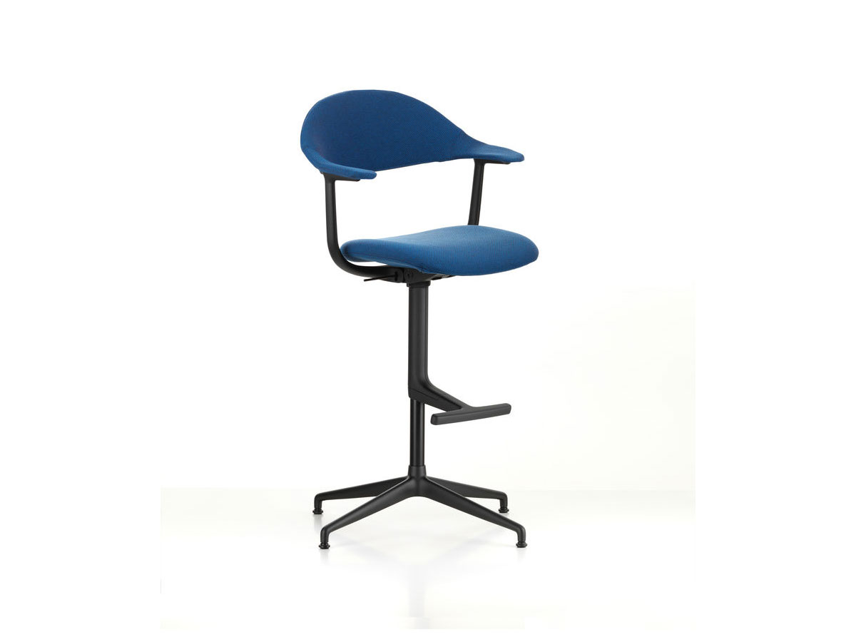 Vitra Mynt High Barstool With Upholstered Seat And Backrest