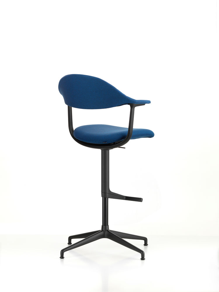 Vitra Mynt High Barstool With Upholstered Seat And Backrest