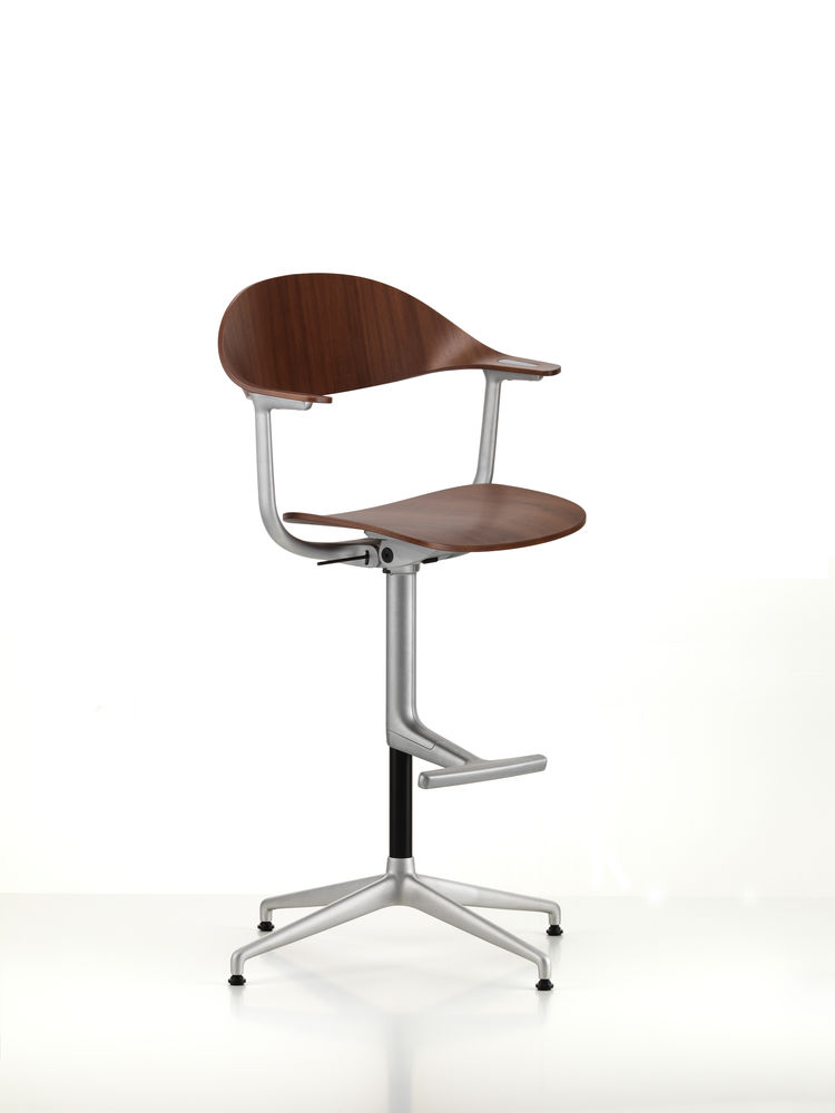 Vitra Mynt High Barstool Wooden Seat And Backrest