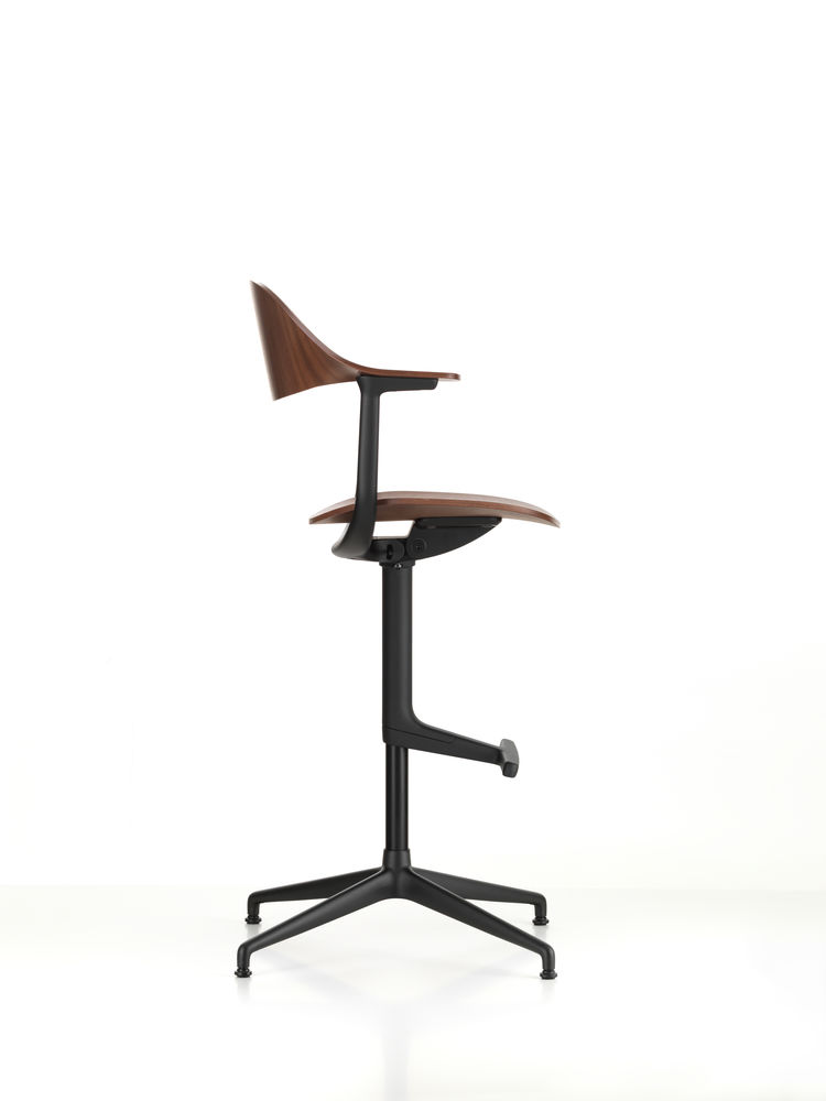 Vitra Mynt High Barstool Wooden Seat And Backrest