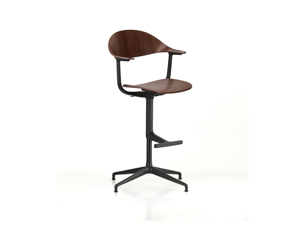 Vitra Mynt High Barstool Wooden Seat And Backrest
