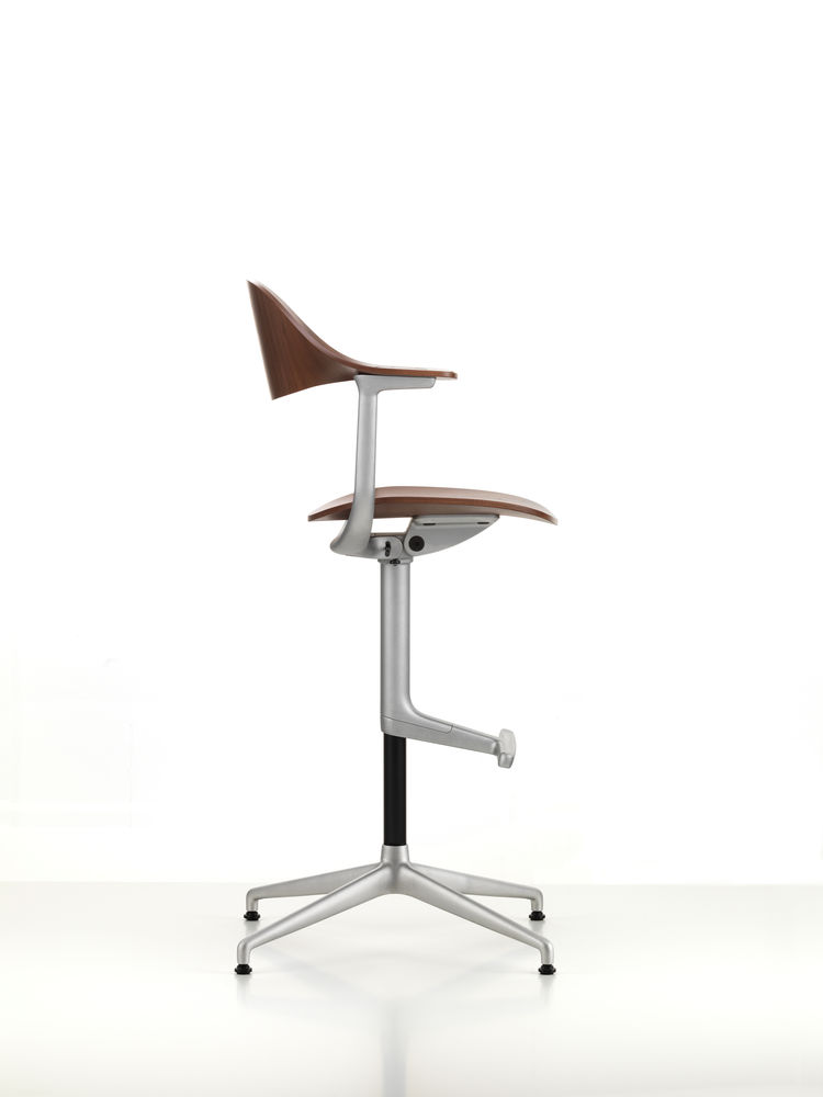 Vitra Mynt High Barstool Wooden Seat And Backrest