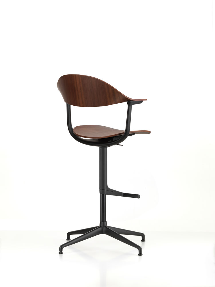 Vitra Mynt High Barstool Wooden Seat And Backrest