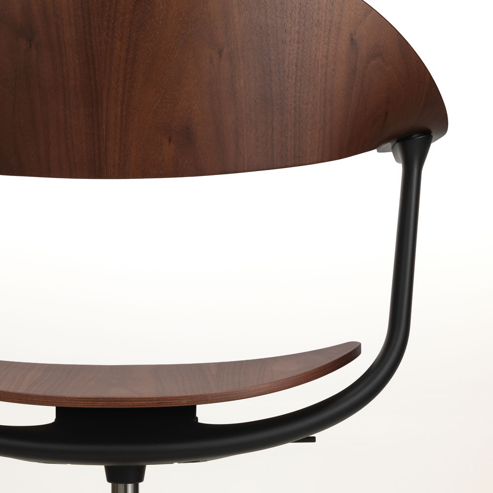 Vitra Mynt Chair Multilayer Dark Walnut 4 Spoke Base With Skids