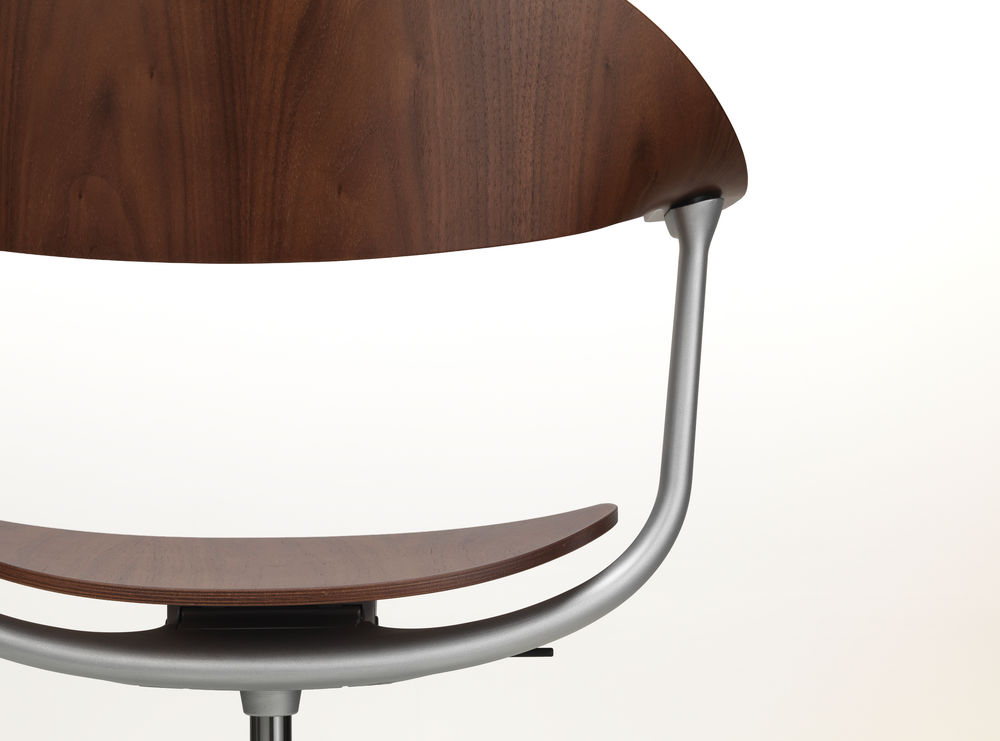 Vitra Mynt Chair Multilayer Dark Walnut 4 Spoke Base With Skids