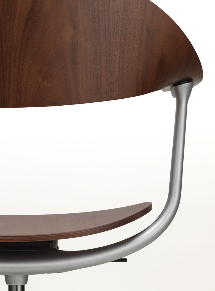 Vitra Mynt Chair Multilayer Dark Walnut 4 Spoke Base With Skids