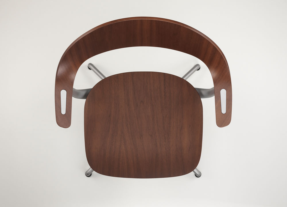 Vitra Mynt Chair Multilayer Dark Walnut 4 Spoke Base With Skids