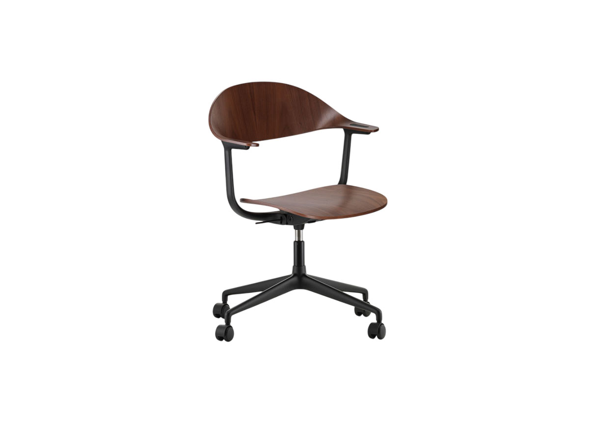 Vitra Mynt Chair Multilayer Dark Walnut 4 Spoke Base With Castors