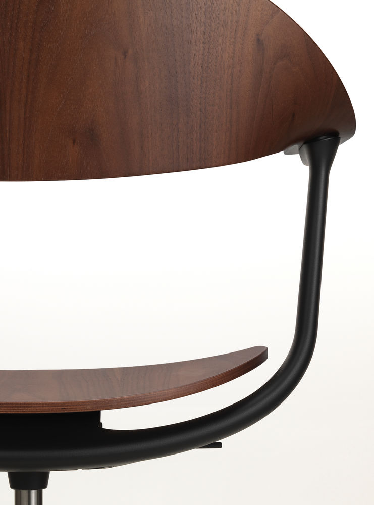 Vitra Mynt Chair Multilayer Dark Walnut 4 Spoke Base With Skids