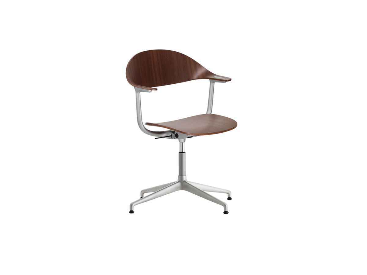 Vitra Mynt Chair Multilayer Dark Walnut 4 Spoke Base With Skids