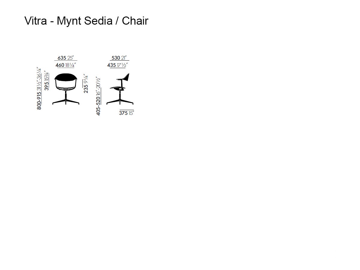 Vitra Mynt Chair Plywood 4 Spoke Base Skates 05