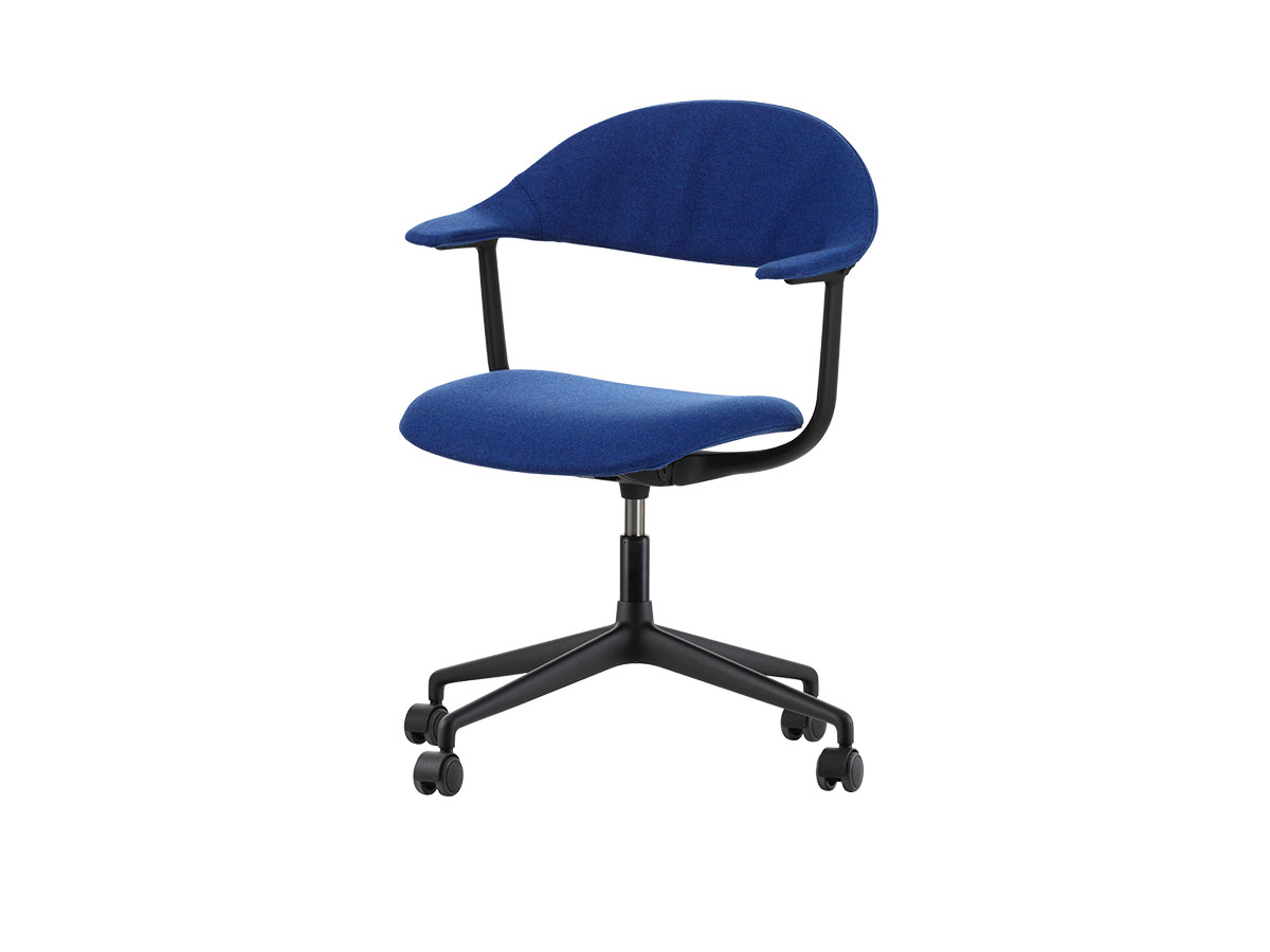 Vitra Mynt Chair Plastic 4 Ray Base With Castors Upholstered Seat And Backrest