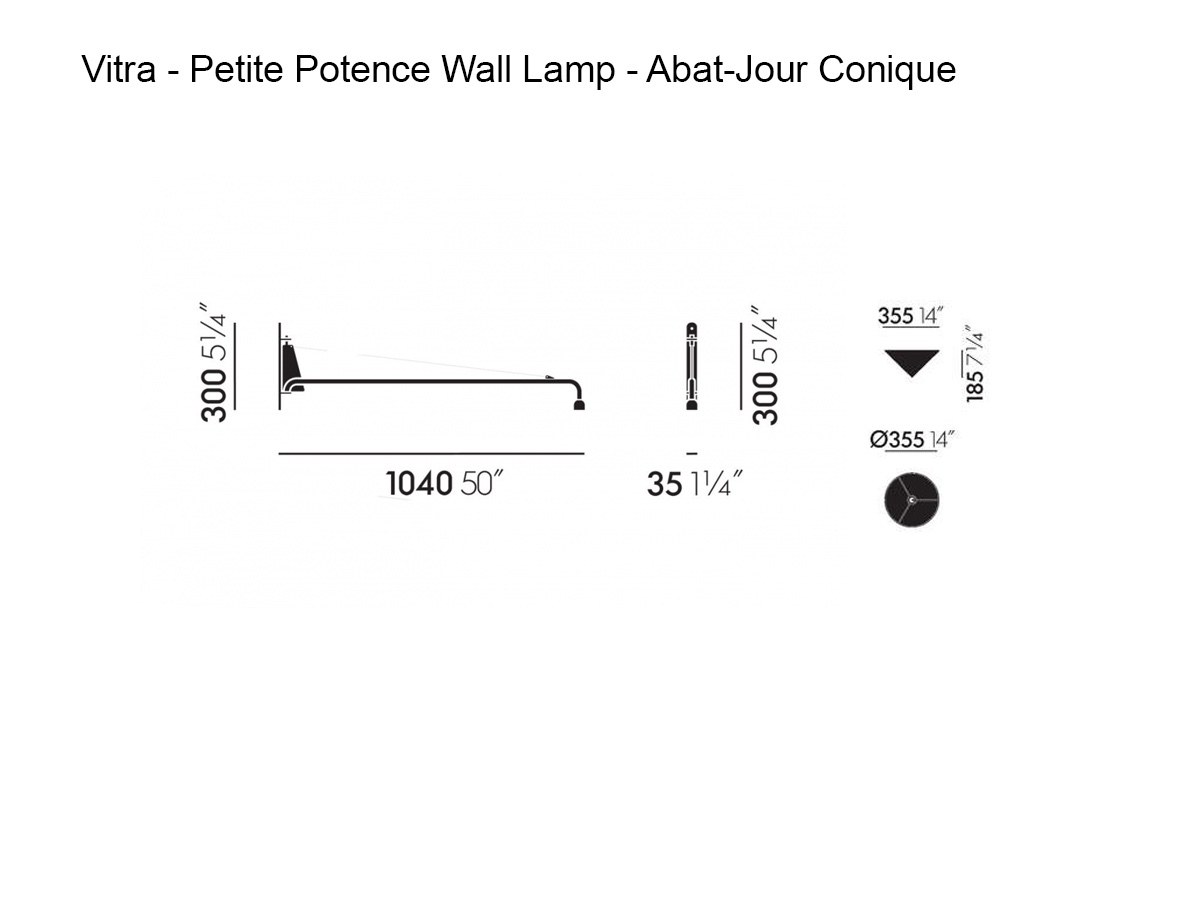 Vitra Petite Potence Wall Lamp Abat Jour Conique