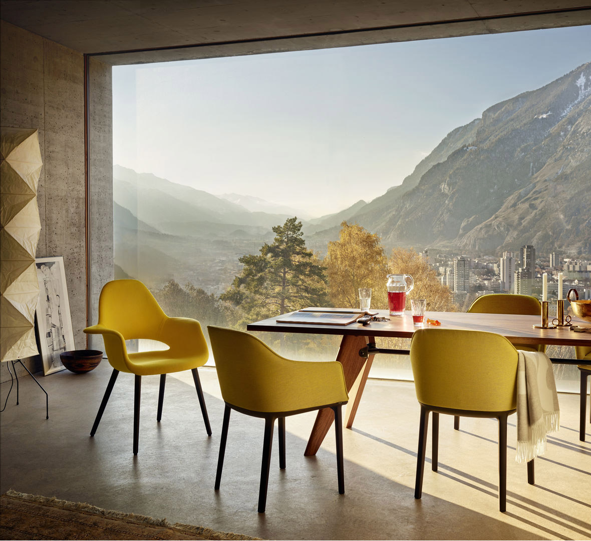 Vitra American Walnut Solvay Table