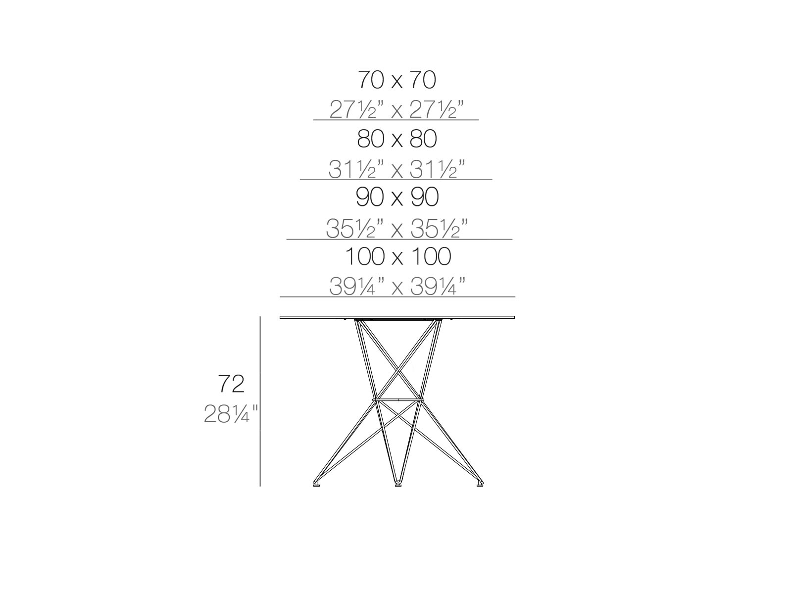 Vondom Faz Table Stainless Steel Base