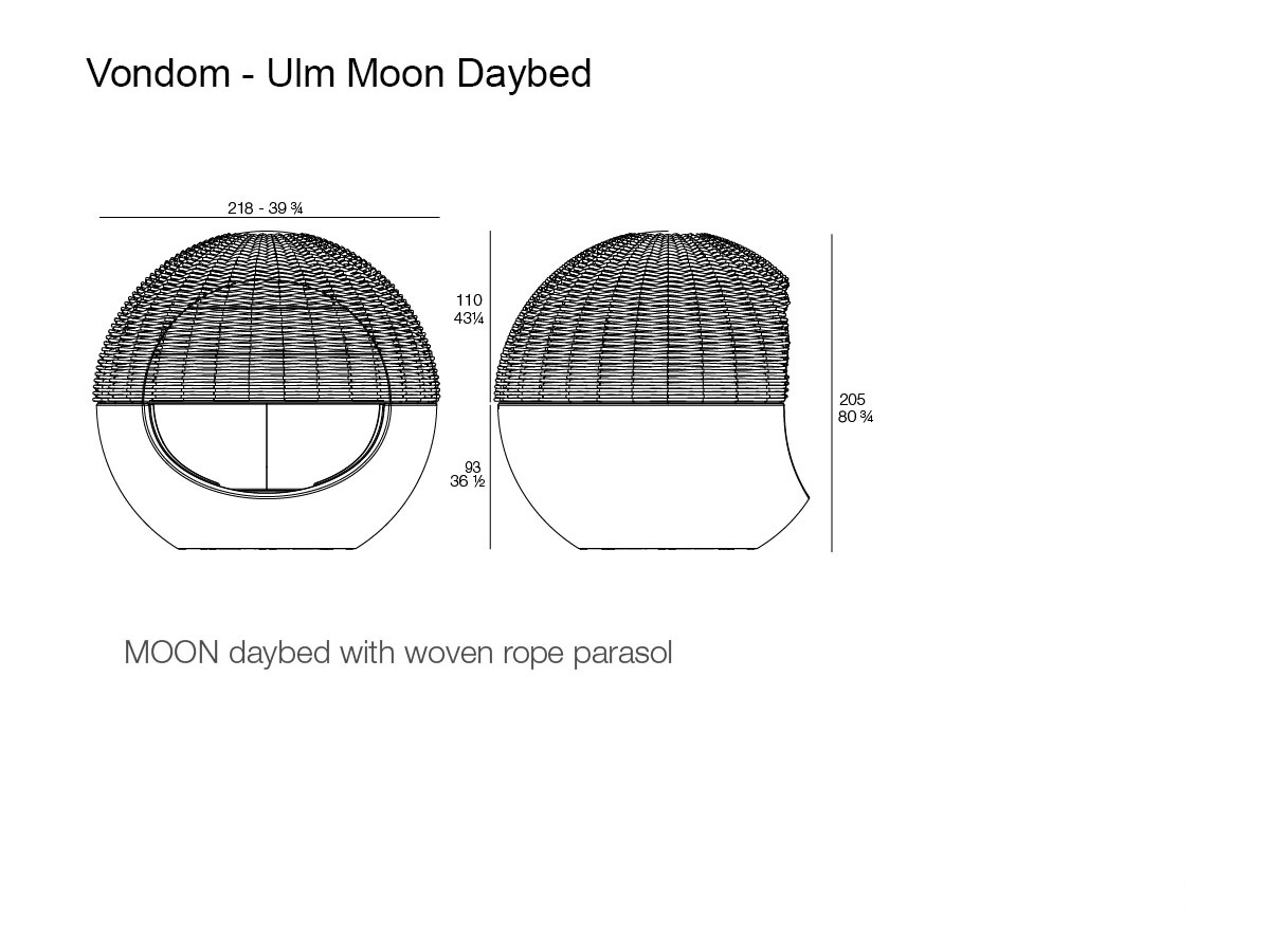 Vondom Ulm Moon Daybed With Woven Rope Parasol