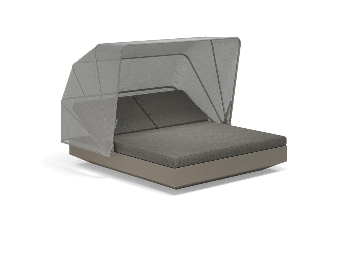 Vondom Vela Daybed Square With 2 Reclining Backrests And Folding Canopy Outdoor