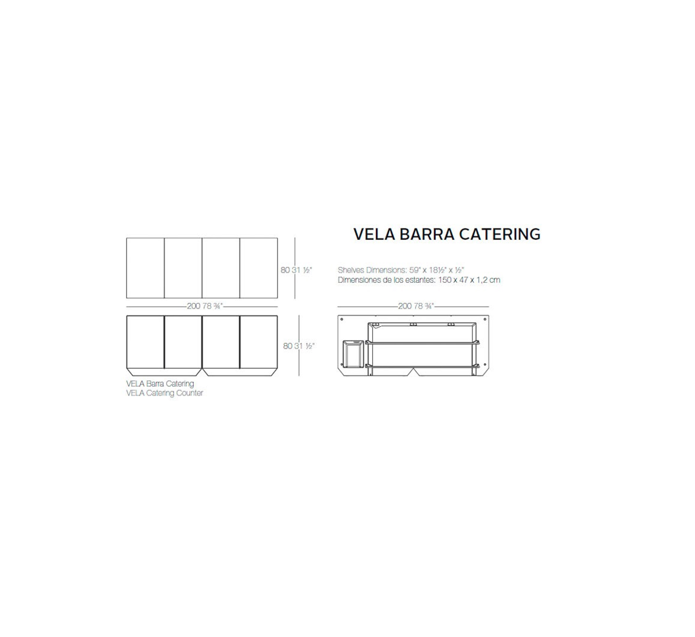 Vondom Vela Catering Counter Cabinet Outdoor