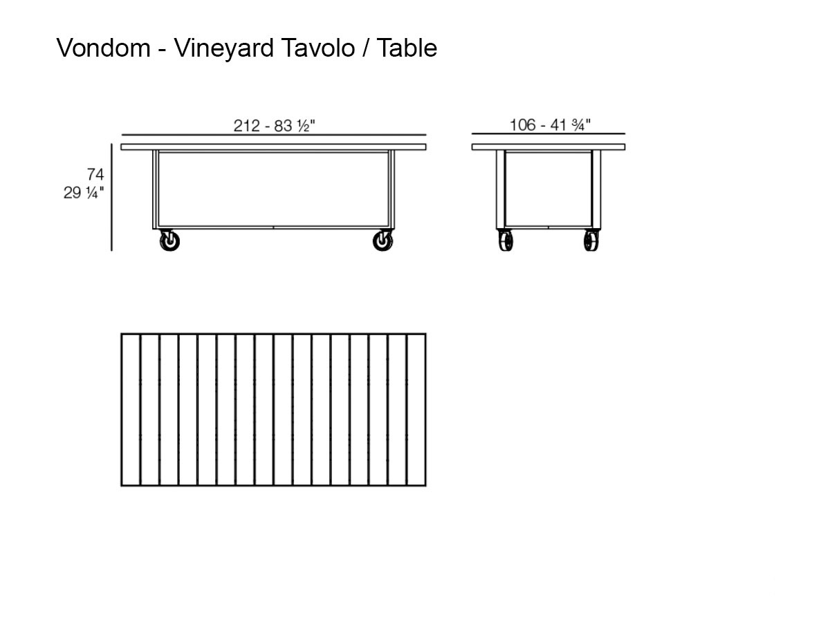 Vondom Vineyard Table With Wheels Outdoor
