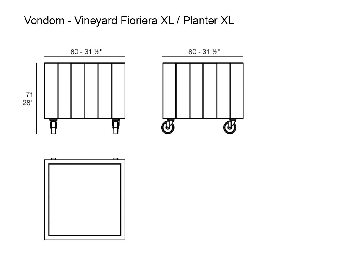 Vondom Vineyard Planter Xl With Wheels Outdoor