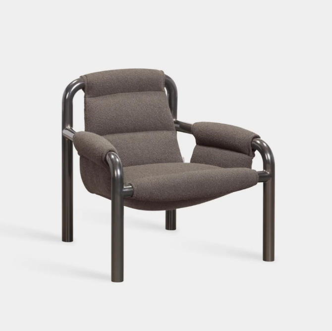Wendelbo Atli Lounge Chair Dark Grey Lacquered Legs