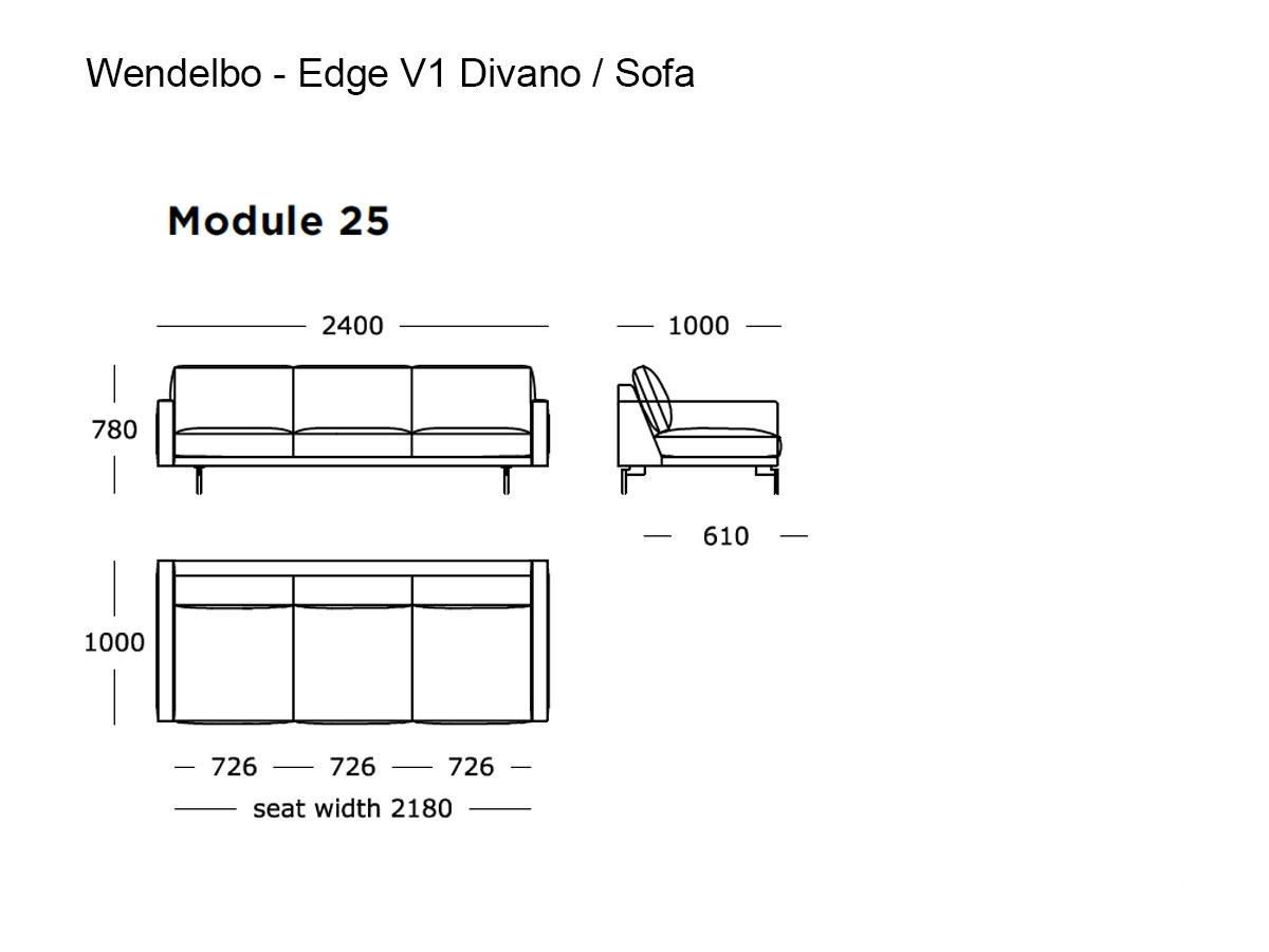 Wendelbo Edge V1 Sofa 3 Seater