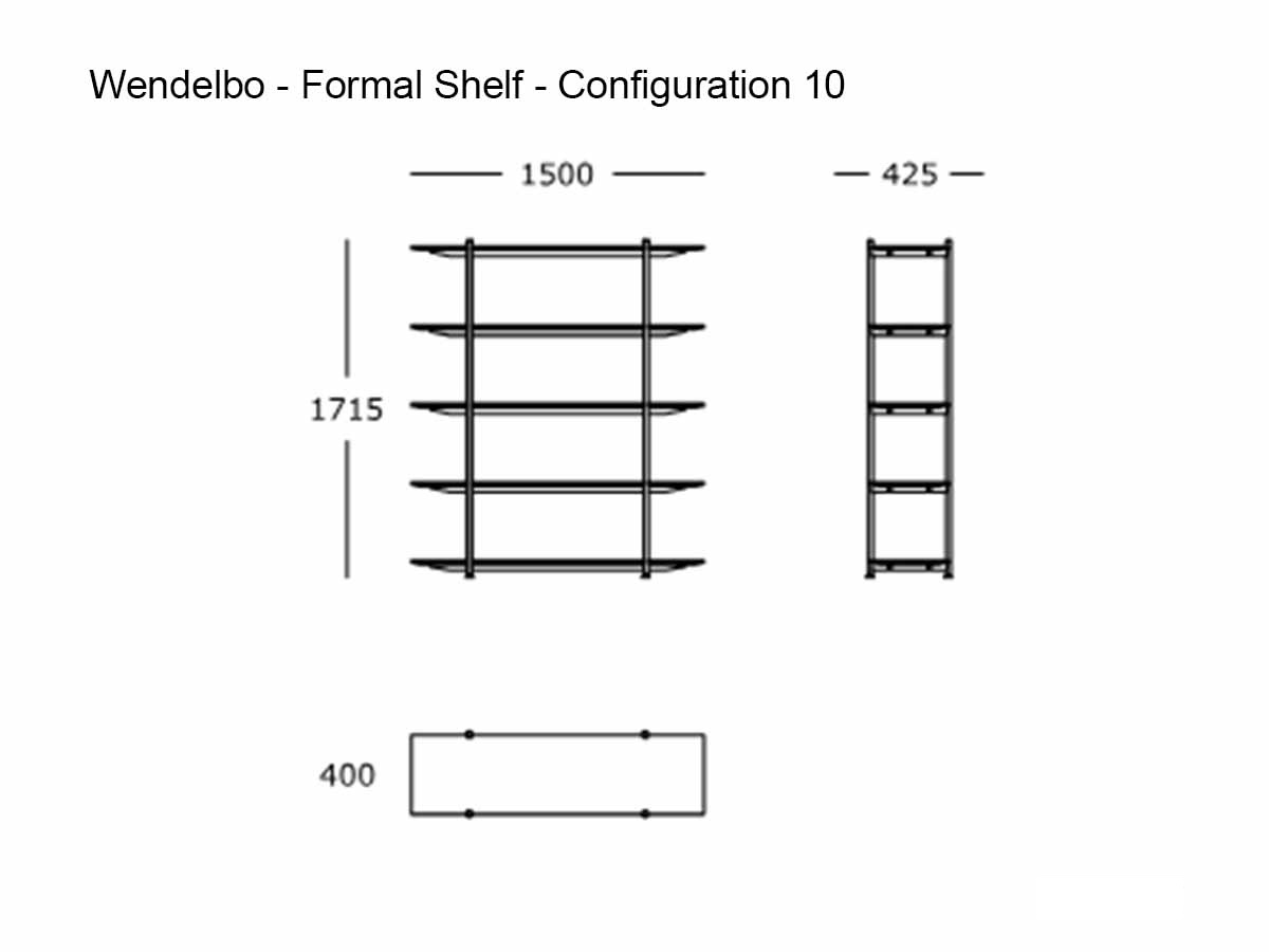 Wendelbo Formal Bookcase Configuration 10