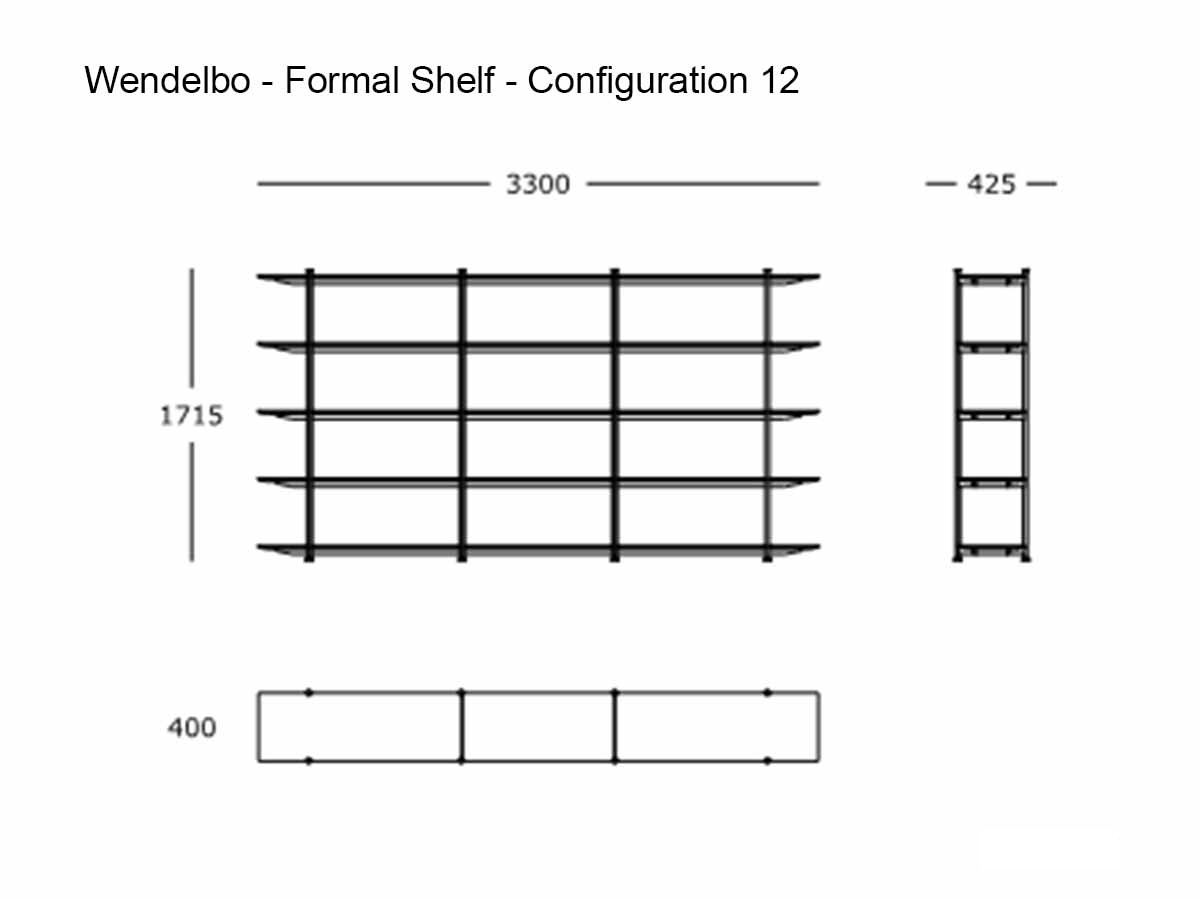 Wendelbo Formal Bookcase Configuration 12
