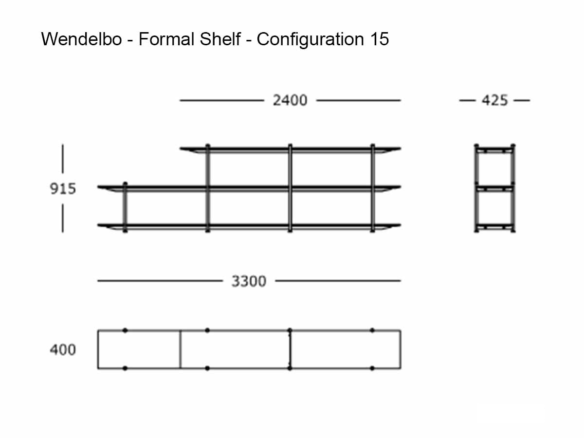Wendelbo Formal Bookcase Configuration 15