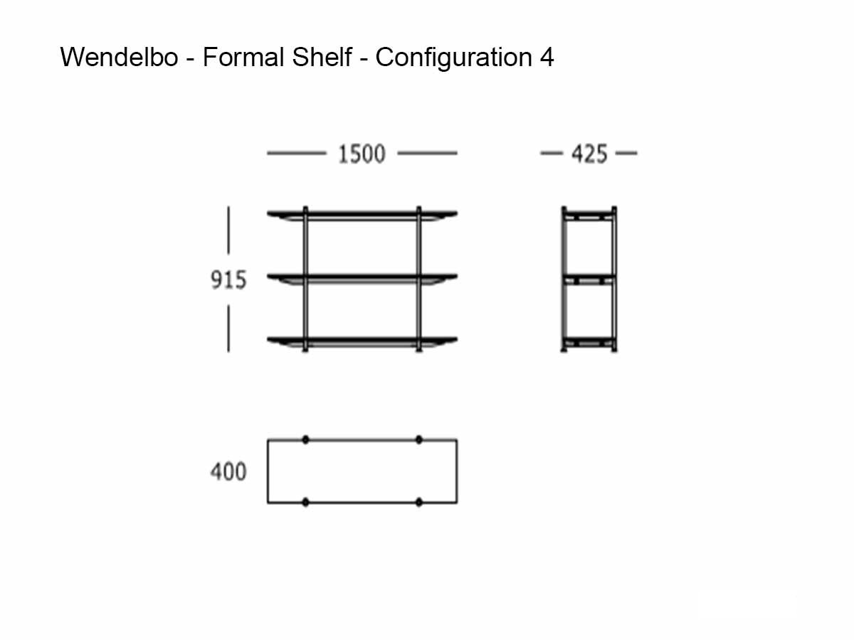Wendelbo Formal Bookcase Configuration 4