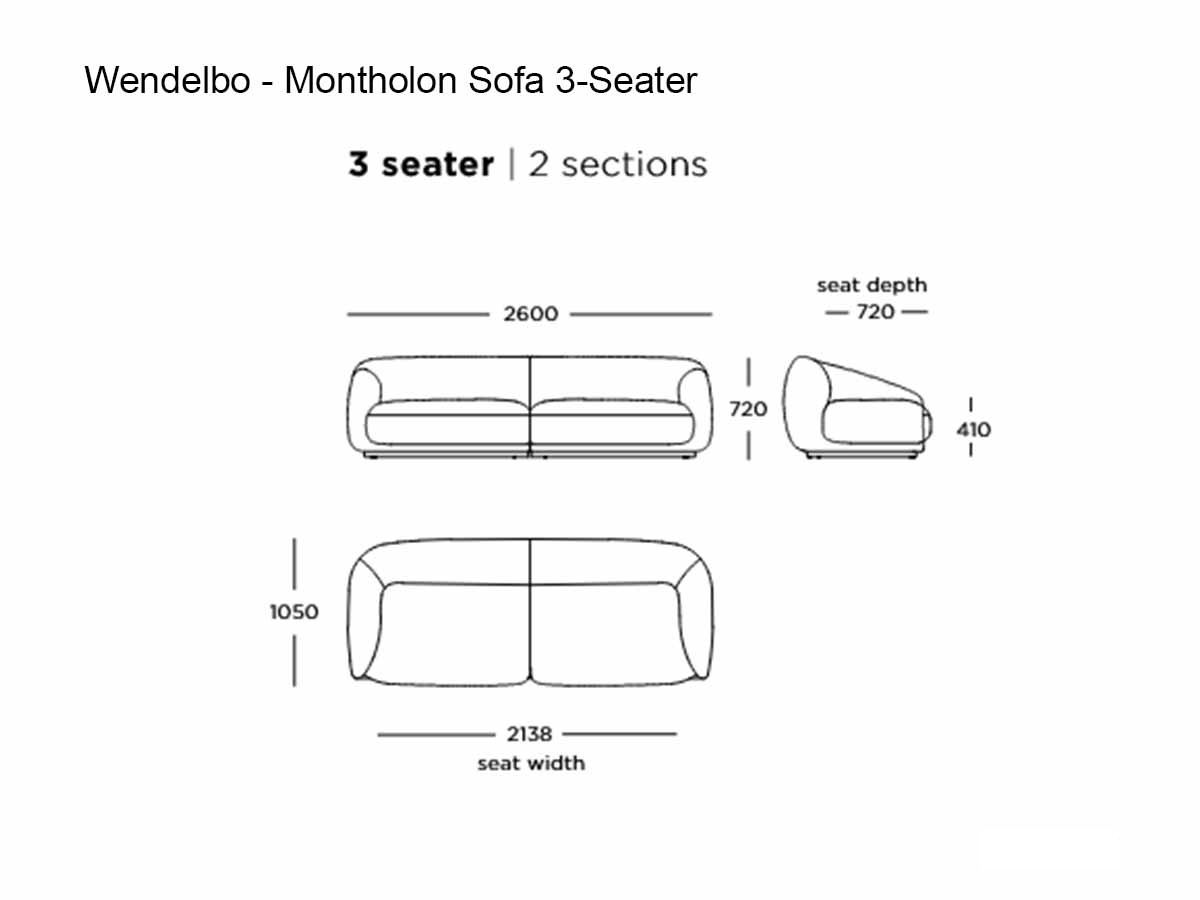 Wendelbo Montholon Sofa 3 Seater
