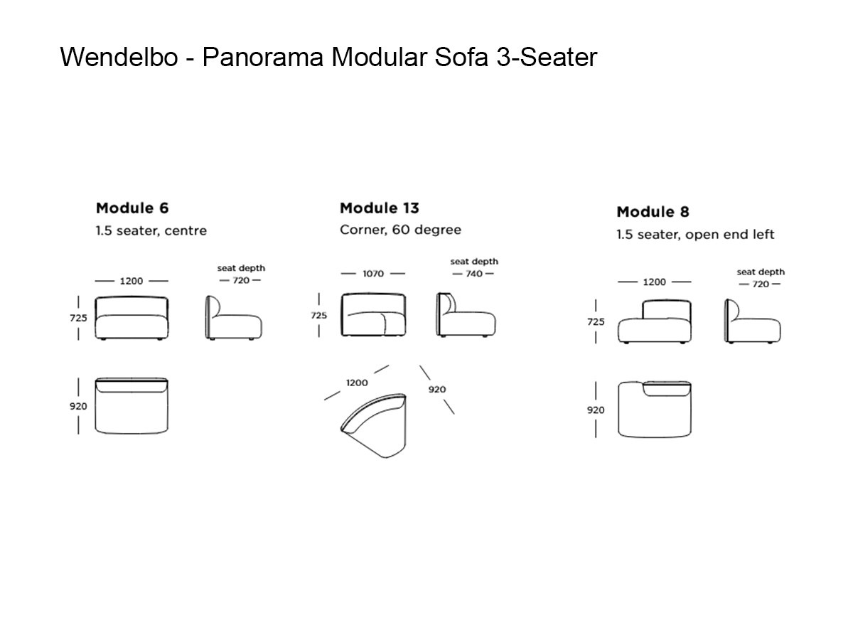 Wendelbo Panorama Modular Sofa 3 Seater